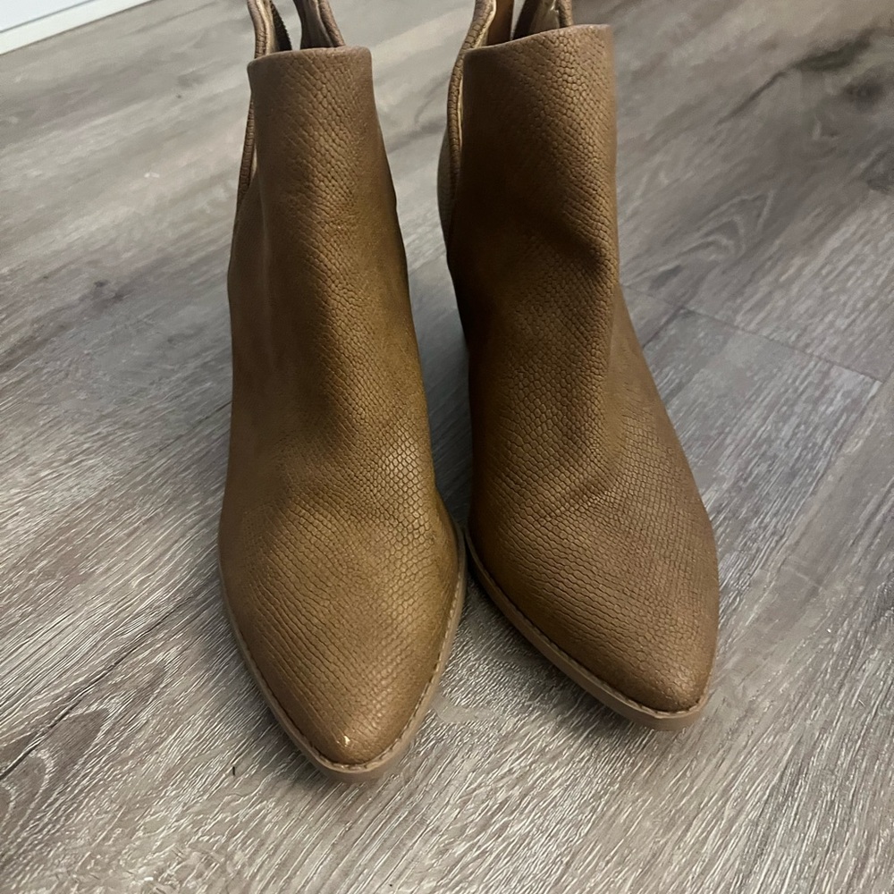 Sun + Stone Tan Ankle Booties